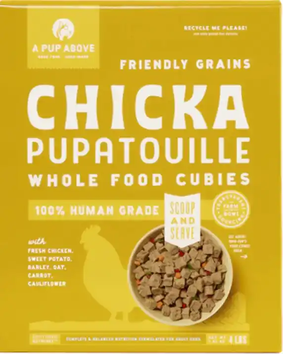 A pup above - Chicka Pupatouille - Dog Food Sheriff Score