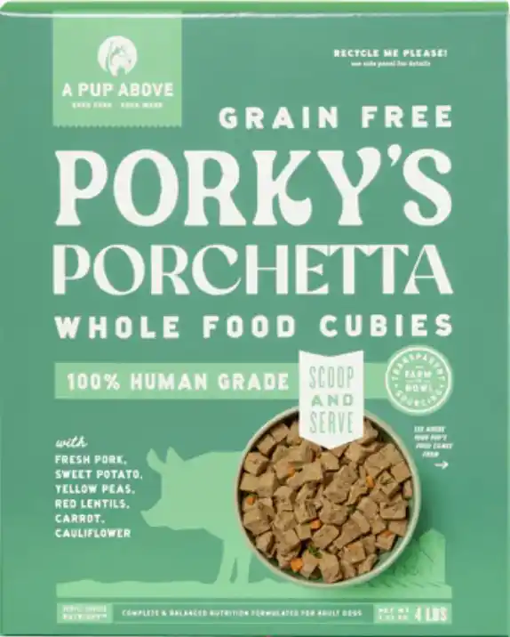 A pup above - porky - Dog Food Sheriff Score